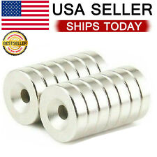 25 50 100 Strong Countersunk Ring Magnets Rare Earth Neodymium Hole 4mm