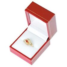 Red Ring Gift Boxes Classic Leatherette Wholesale 1 2 6 12 24 48 96 144 Pcs