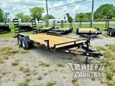 New 2024 7 X 20 14k Heavy Duty Flatbed Wood Deck Equipment Trailer W Ramps