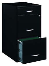 Filing Cabinet 18w 3-drawer Organizer File Homeoffice Black