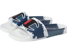 Champion Ipo Surf Turf Slides Grey White Sandals Men Size 8-14 Slipper Comfort