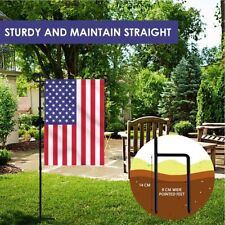 Flag Holder Stand Weather-proof Black Metal Flagpole For Garden Powder-coated Us