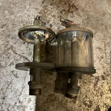 2x Antique Essex Brass Glass Oiler 33a-2 Hit Miss Engine Detroit 7 Michigan Usa