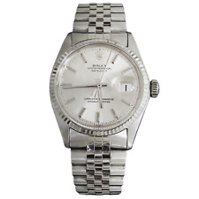Rolex Datejust Mens Ss Stainless Steel 18k White Gold Silver Dial 1601