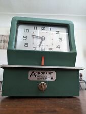 Vintage Acroprint Industrial Time Recorder Clock Machine 125er3 W Key Tested