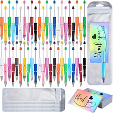 150 Pieces Beadable Pens Kit 50 Pieces Colors Plastic Beaded Ballpoint Pens Bulk
