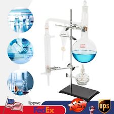 For Chemistry 1000ml Lab Glassware Kit Water Distiller Distillation Apparatus