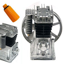 Piston Air Compressor Pump Twin Cylinder Oil Lubricated Belt Drive Aluminum 2hp