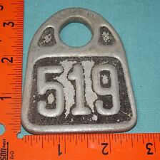Two Sided  519 Vintage Hasco Aluminum Dairy Cattle Cow Tag Newport Ky