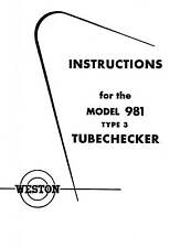 Weston 981 Type 3 Tube Tester Manual