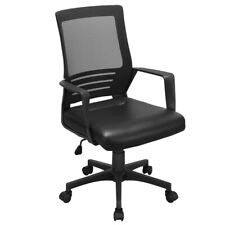 Mid Back Leather Mesh Office Chair Ergonomic Desk Chair Modern Computer Chair