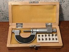 Fowler 0-1 Inch Thread Pitch Micrometer W 6 Anvil Sets - Made In Poland