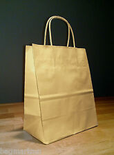 8 X 4.75 X 10.5 Kraft Brown Paper Cub Shopping Gift Bags With Rope Handles