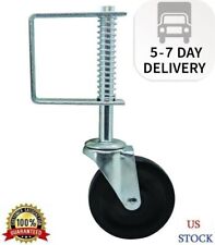4-inch Spring Loaded Gate Caster Rubber Wheel 125-lb Wood Or Chain Link Fences.