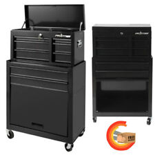 24 5-drawer Rolling Tool Chest Box Organizer Storage Cabinet Combo Steel Black