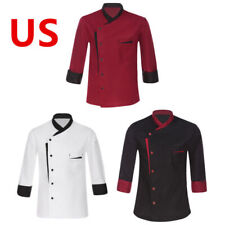 Us Mens Chef Coat Short Sleeve Shirt Cooking Jacket Kitchen Restaurant Uniform
