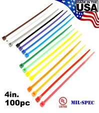 Color Zip Cable Ties 4 18lbs 100pc Made In Usa Nylon Wire Tie Wraps