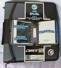 Case-it The Dual-101 2-in-1 Dual Ring Zipper Binder 3 Capacity New