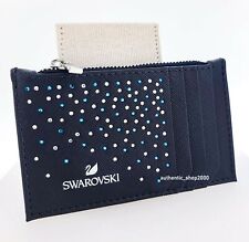 New Swarovski Brand Wallet Credit Card Holder W Pocket Zipper Coin In Gift Box