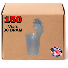 150 Clear Vials - 30 Dram Pop Top Bottle - Smell Proof Containers - Translucent
