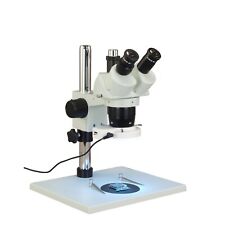Trinocular 20x-40x Stereo Microscope On Wide Table Stand With 144 Led Ring Light