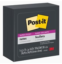 Post-it Super Sticky Notes 3 In X 3 In 5 Pads Color Black 2x Sticking Power
