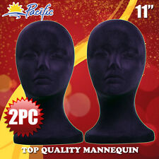 11 Styrofoam Foam Black Mannequin Manikin Head Display Wig Hat Glasses