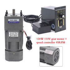 110v 120w Ac Gear Motor Electric Variable Speed Controller Torque 130 0-45rpm