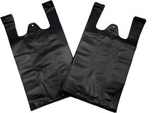 18 Size 1.18 Mil Black Extra Heavy-duty Plastic T-shirt Shopping Bags 10 X5 X18