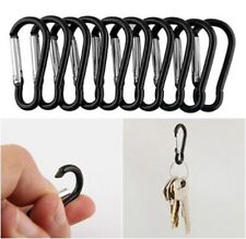 10 Miniblack Carabiners Camping Spring Clip Hook Keychain Key Ring Hiking A597