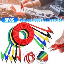 5pcs 30v 15a Alligator Clips Electrical Test Leads Set 3.3ft Jumper Wires Cables