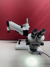  Meiji Techno Emz-10 Stereo Zoom 0.7x - 4.5x Microscope W Ring Light Stand