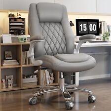 Pu Leather Office Chair Desk Computer Task Chair Ergonomic Lumbar Support Chair