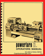 Lodge Shipley Powerturn 1610 2013-17 Metal Lathe Owner Operator Manual 1375