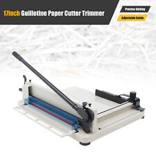 Heavy Duty Paper Cutter 17 Guillotine Page Trimmer Scrap Slicer W Two Brackets