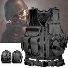 Military Tactical Vest With Gun Holster Molle Police Assault Combat Assault Gear