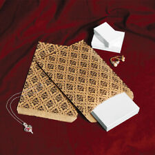 Khaki Damask Print Paper Gift Bags Lot Of 100 Paper Merchandise Jewelry Gift Bag