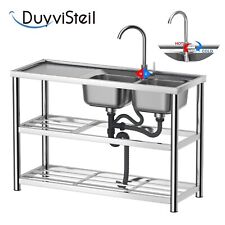 Commercial Sink Kitchen Stainless Steel Utility Sink Kit Freestanding Restaurant