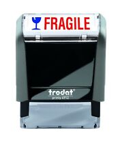 Fragile W. Pic. - Trodat 4912 Self-inking Stock Stamp 2-color Red Blue Ink