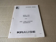 Krause Wheel Hub Disc Gang Bearing Assemblies Parts Reference Manual