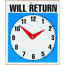 Headline Sign 9382 Double-sided Openwill Return Sign With Clock Hands 7.5 By 9