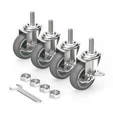 Caster Wheels 3 Inch Locking Stem 12 -13 X 1-12 Set Of 4 Heavy Duty New