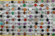 Wholesale Lots 40pcs Mixed Fashion Jewelry Assorted Natural Stone Women Rings