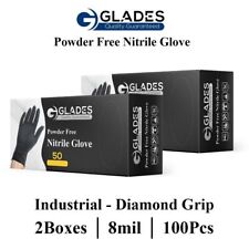 100 Pcs Black Heavy Duty Nitrile Glove 8 Mil Mechanic Powder Free Xx-large
