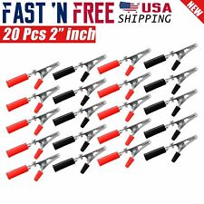 20 Pcs Electrical Test Clamps Metal Alligator Clips With Red Black Handle Bulk