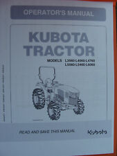 Kubota L3560 L4060 L4760 L5060 L5460 L6060 Tractor Owners Maintenance Manual