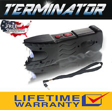 Terminator Sg916 720 Bv Black Police Stun Gun Safety Pin Blinding Flashlight