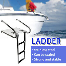 3 Step Ladder Fiberglass Swim Platform Stainless Steel Telescoping 2 Handrail