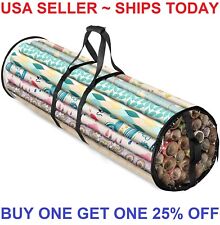 Christmas Wrapping Paper Storage Bag Container Organizer Plastic 41 Inch 24 Roll