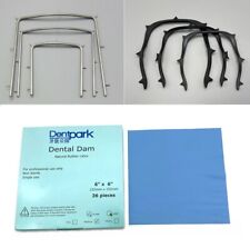 Dental Rubber Dam Frames Plastic S.s Bracket Latex Rubber Dam Sheet 6x6 Adult